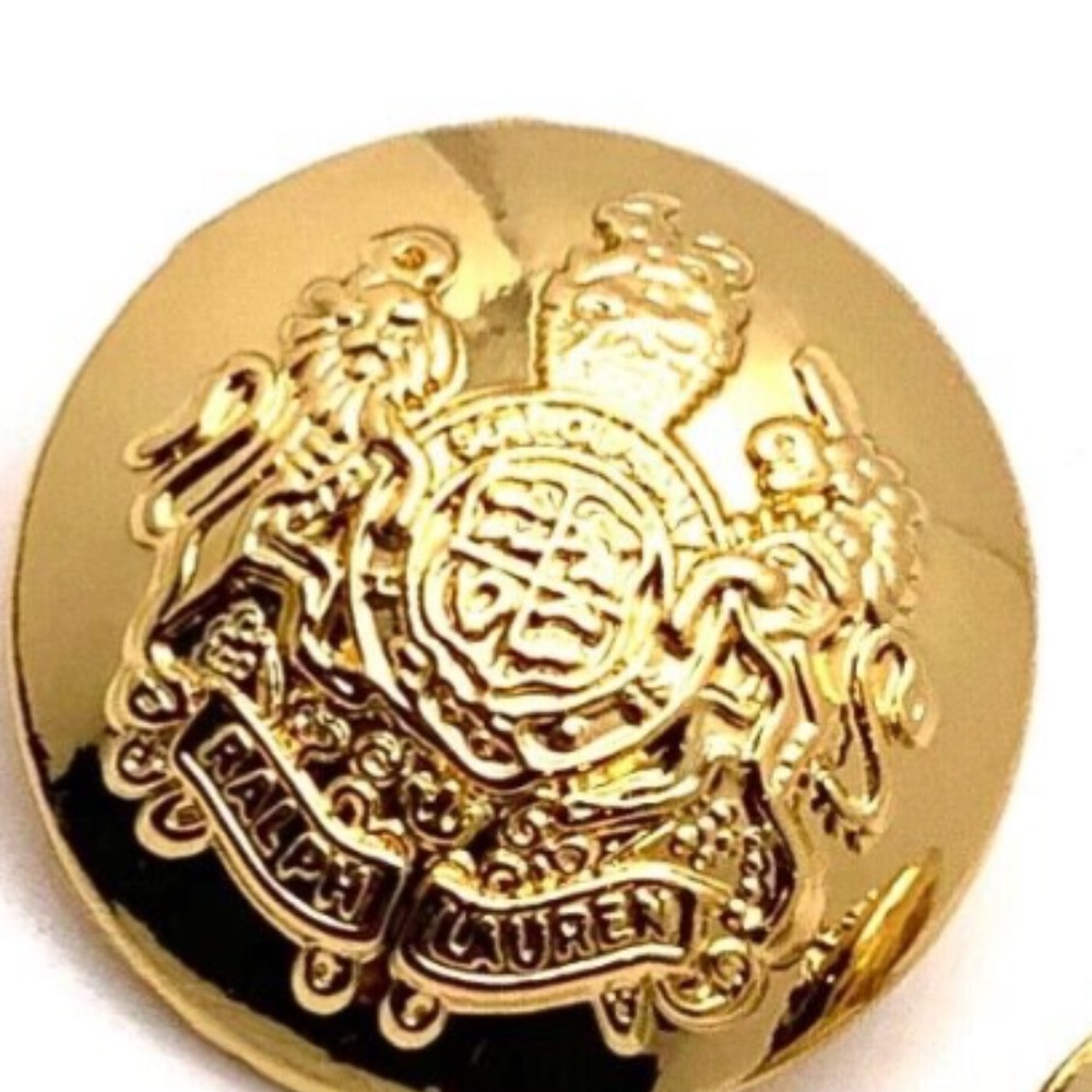 6 Ralph Lauren Coat of Arms Shank Blazer Buttons Gold